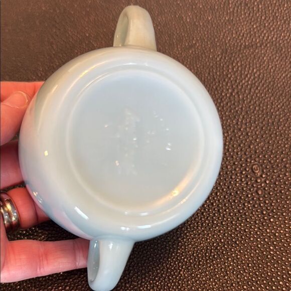 Fire-King Set of Two Turquise Blue Sugar and Creamer Vintage - Picture 7 of 8